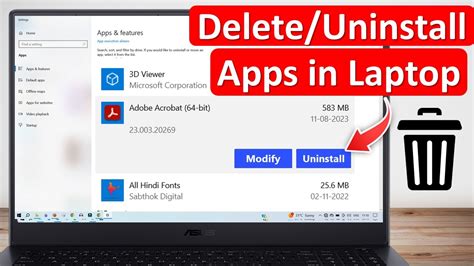 how to uninstall an app in laptop