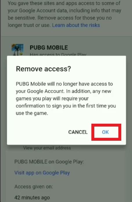 how to unlink pubg account from google play