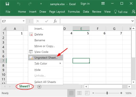 how to unprotect the sheet in excel