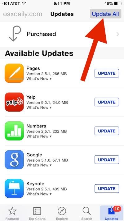 how to update apps on ios 14.2