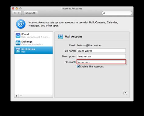 how to update email password on macbook