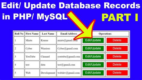 how to update form data in php