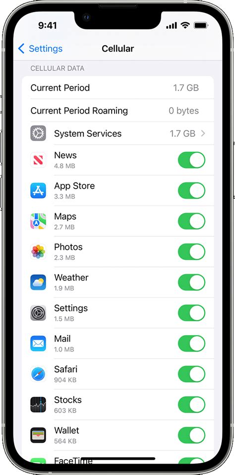 how to update iphone cellular data