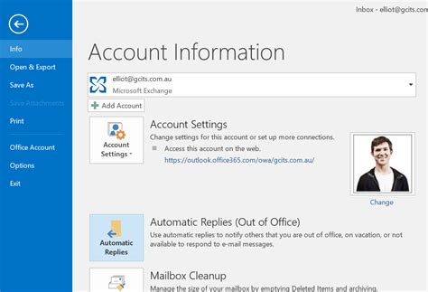 how to update out of office in office 365