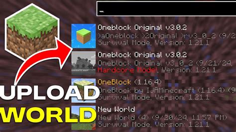 how to upload world to minecraft