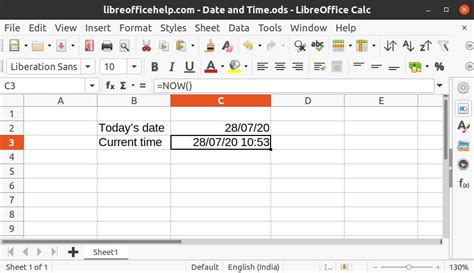 how to use DateValue function dynamically in libreOffice