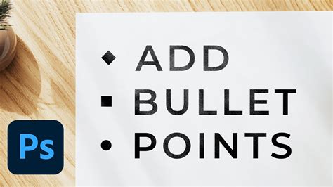 how to use bullet points in photoshop
