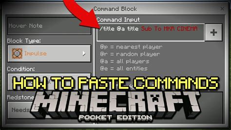 how to use commands in minecraft pe
