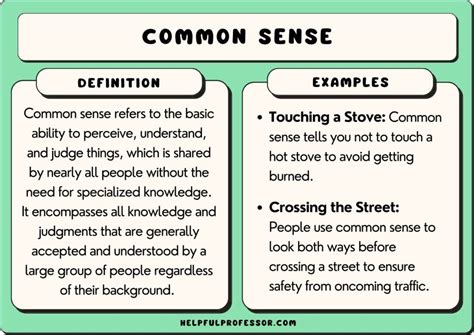 how to use common sense