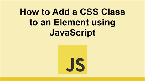 how to use css class in javascript