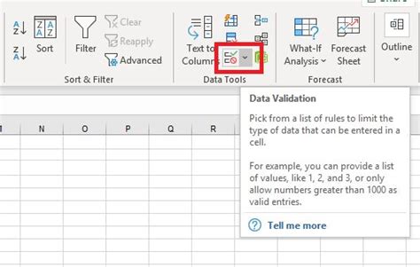 how to use data validation in excel