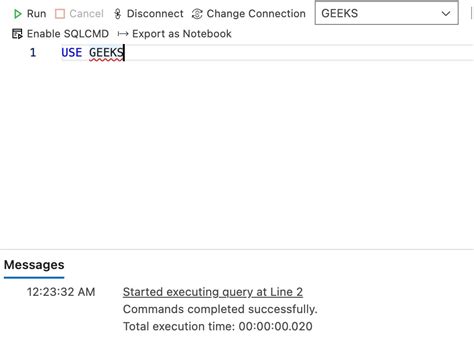 how to use database in sql server