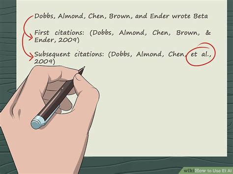 how to use et al in sentence