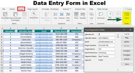 how to use forms in excel
