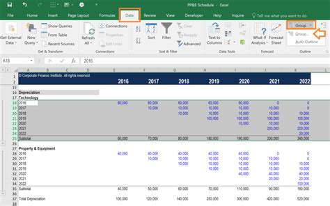 how to use group in excel