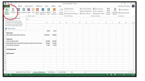 how to use insert function in excel