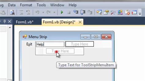 how to use menustrip in vb net
