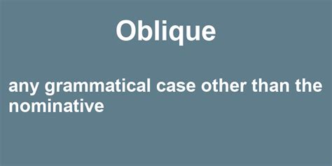 how to use oblique in a sentence