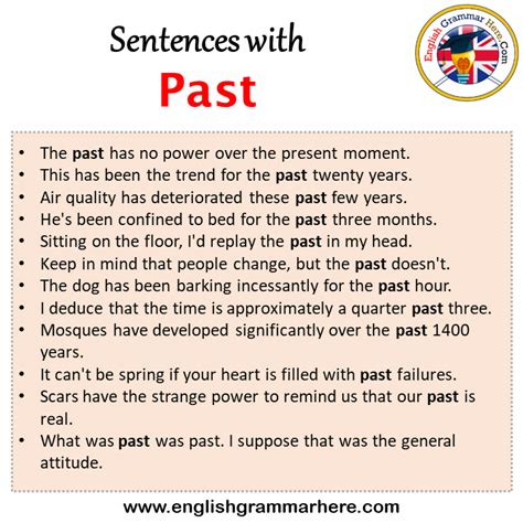 how to use past in a sentence