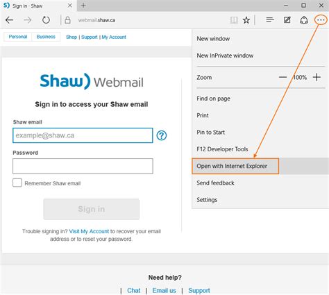 how to use shaw webmail