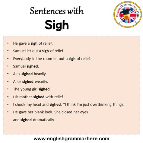 how to use sigh in a sentence