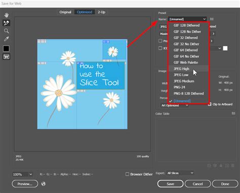 how to use slice tool in illustrator
