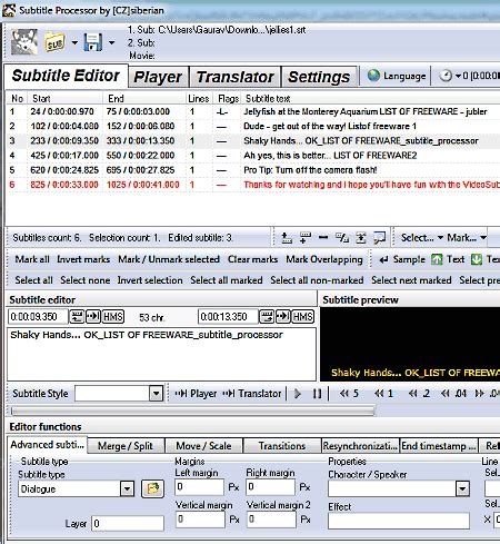 how to use subtitle processor
