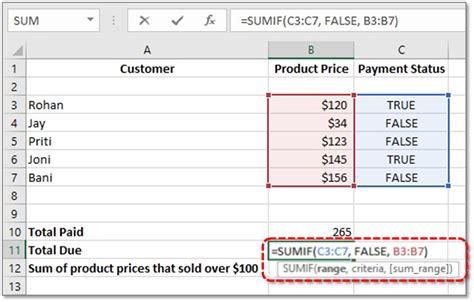 How To Use Sumif Function In Excel