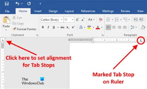 how to use tab stops in word