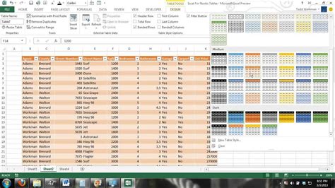 how to use tables in excel