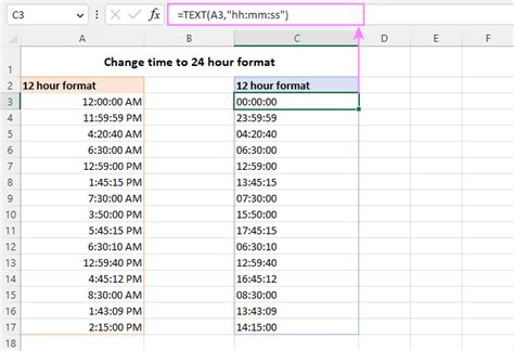 how to use time format in excel