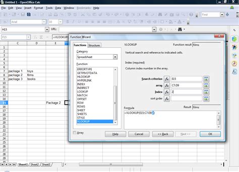how to use vlookup in openoffice