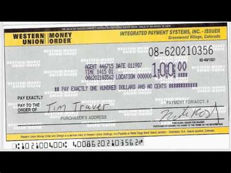 how to validate a western union money order