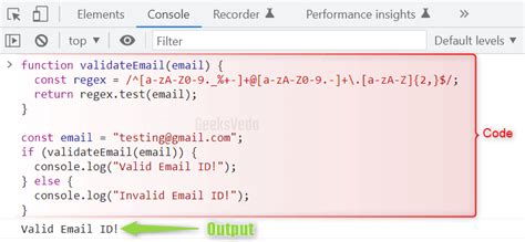 how to validate email address in html