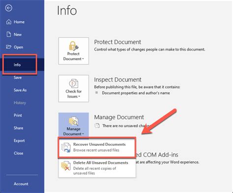 how to view autosaved documents in word