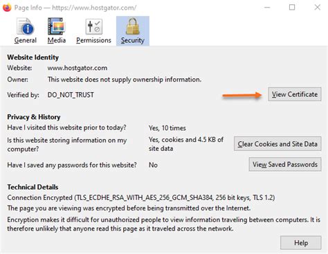 how to view ssl certificate in firefox