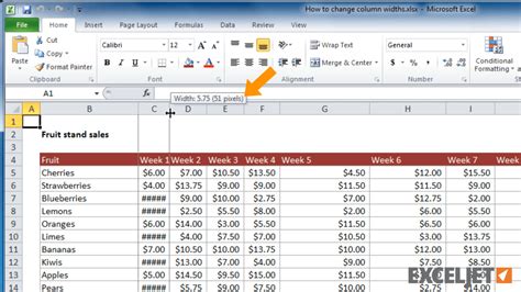how to widen columns in excel