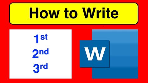 How To Write 1st In Word Microsoft Youtube 1st Writing - 1st Writing