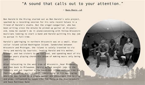 how to write a band biography sample