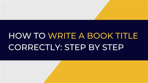 how to write a books title