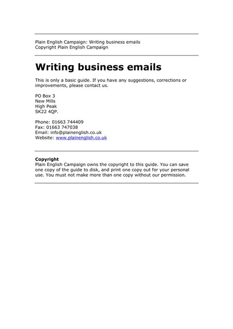 how to write a business email sample