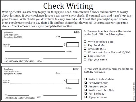 How To Write A Check Worksheets And Lessons Parts Of A Check Worksheet - Parts Of A Check Worksheet