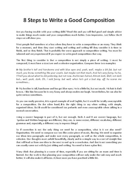 How To Write A Composition