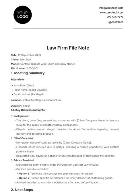 how to write a legal note