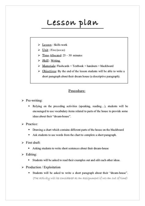 How To Write A Lesson Plan Writing A Lesson Plan - Writing A Lesson Plan