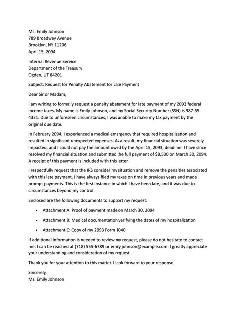 how to write a letter to irs