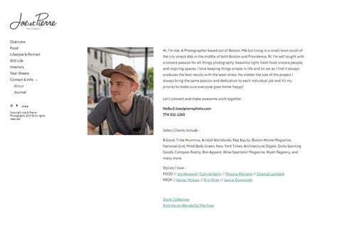 how to write a photographer biography sample