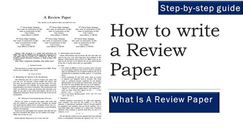 How To Write A Review Paper