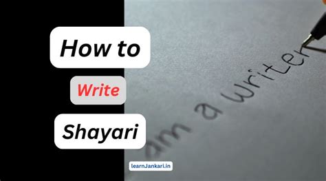 How To Write A Shayari