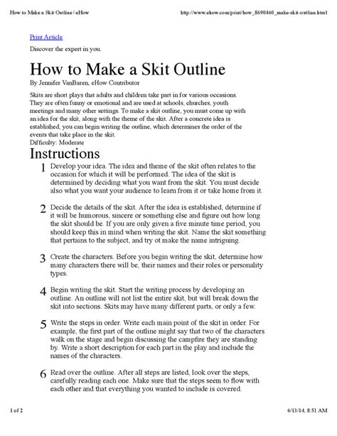 How To Write A Skit Lesson Plan Study Skit Writing - Skit Writing